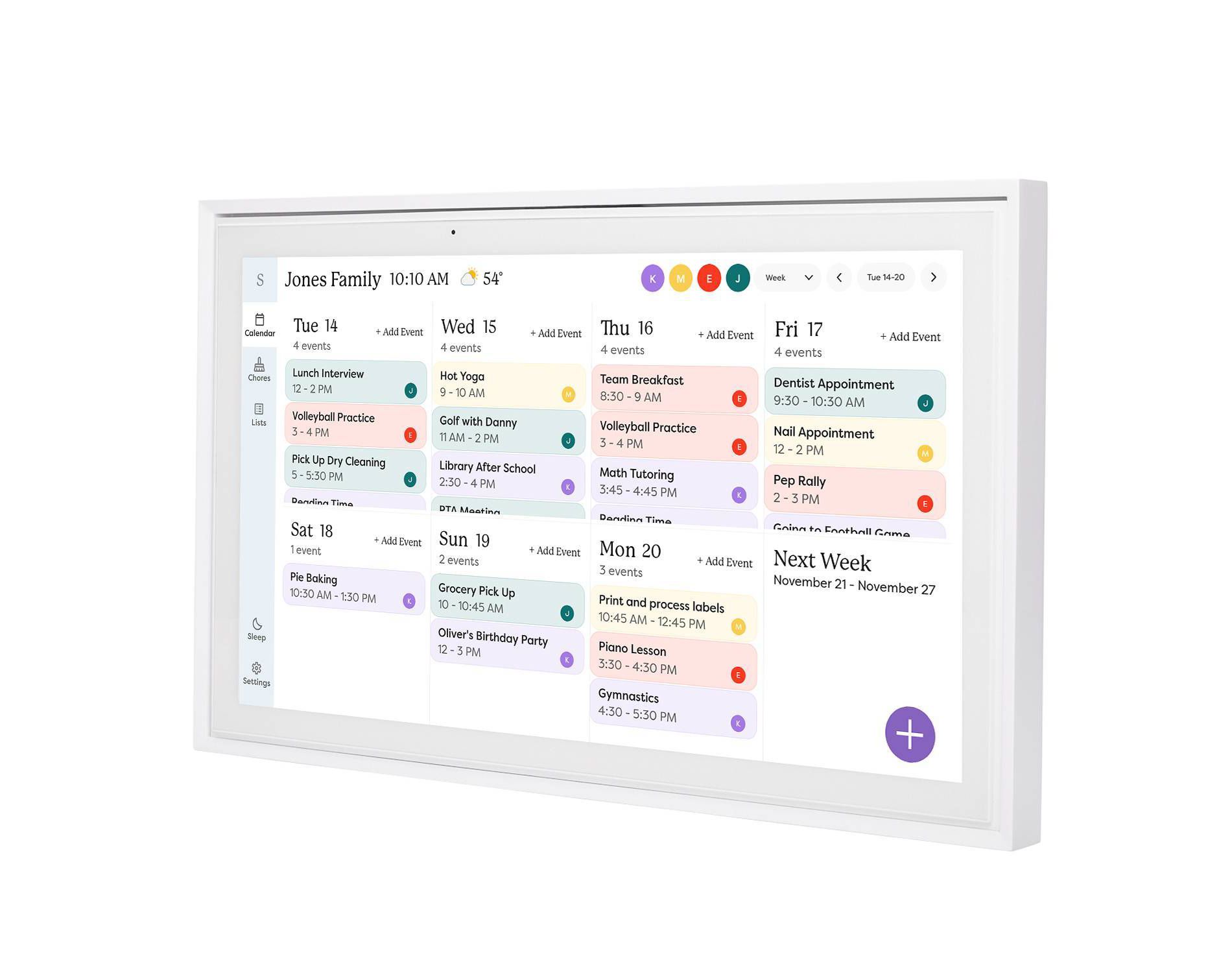 Skylight 15" Touchscreen Smart Calendar - White: Wi-Fi Enabled Digital Frame