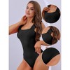 Allegra K Women's Ruffled Straps Knitted Slim Fit Full Camisole Body Shapers - 3 of 4