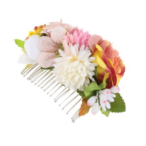 Unique Bargains Women's Flexible Simulated Flowers Side Comb 1 Pc - 1 of 4
