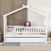 Twin Size Wooden House Bed with Twin Size Trundle - 3 of 4