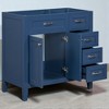 36-Inch Bathroom Vanity Cabinet Base Only, Freestanding Blue Vanity with 2 Doors & 3 Drawers, No Sink Included - 2 of 4