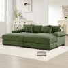 Oversized 92" Corduroy Cloud Modular Sectional Sofa Bed with Thick Cushion and 2 Movable Ottoman, 4-Piece Free combination Sofa - 2 of 4