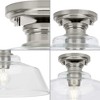 Progress Lighting Singleton 1-Light Medium Semi-Flush Mount Ceiling Light, Brushed Nickel, Clear Glass Shade - 2 of 3