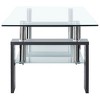 vidaXL Coffee Table with Grey Melamine Frame and Tempered Glass Top, Side Table for Living Room, 37.4''x21.7''x15.7'', Grey and Transparent - 4 of 4