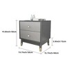 Luck Live 19.7"Modern Nightstand with 2 Drawers, Gray/Walnut End Table with Gold Metal Handles & Legs, Bedside Table for Bedroom - 4 of 4