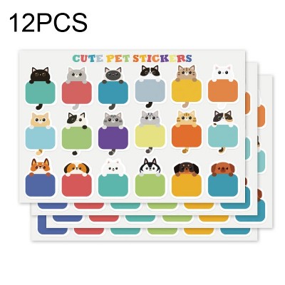 10 sheets Cute Cat Name Stickers Waterproof Children Stationery Stickers（12pcs/sheet）