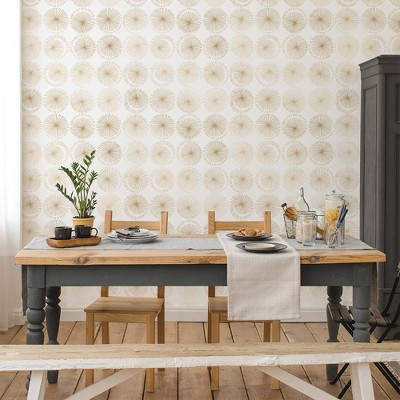 Gold and White Geometric Self-Adhesive Removable Wallpaper