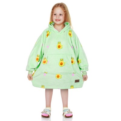 Tirrinia Oversized Hoodie Blanket Sweatshirt for Kids, Wearable Cute Patterns fleece Pullover, as Warm & Funny Gifts, Children's Day gift ideas