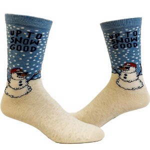 Crazy Dog T-Shirts Men's Up To Snow Good Socks Funny Christmas Winter Weather Snowman Novelty Footwear - 1 of 4