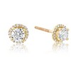 Pompeii3 1 Ct Halo Diamond Studs 10K yellow Gold - 2 of 3