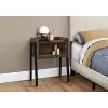 Accent Table Side End Nightstand Lamp Living Room Bedroom Brown Laminate Black Metal Contemporary Modern - 4 of 4