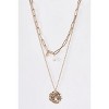 Slickblue Women's Fashion Necklace, Double Gold Chain with Pearl & Coin Pendants, Paperclip and Twisted Style, 15"-21" - 3 of 4