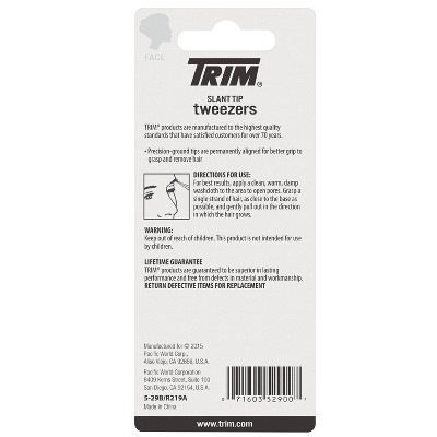 Trim Slant Tip Textured Grip Aluminum Tweezers