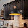 LLHZSY Black Mini Pendant Light 11" Wide Modern Bowl Fixture for Kitchen Island Dining Room - 3 of 4