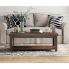 48" Knotty Alder Coffee Table with Lower Shelf and Caster Wheels, No Assembly Required, Ideal for Living Room or Family Room - 3 of 4