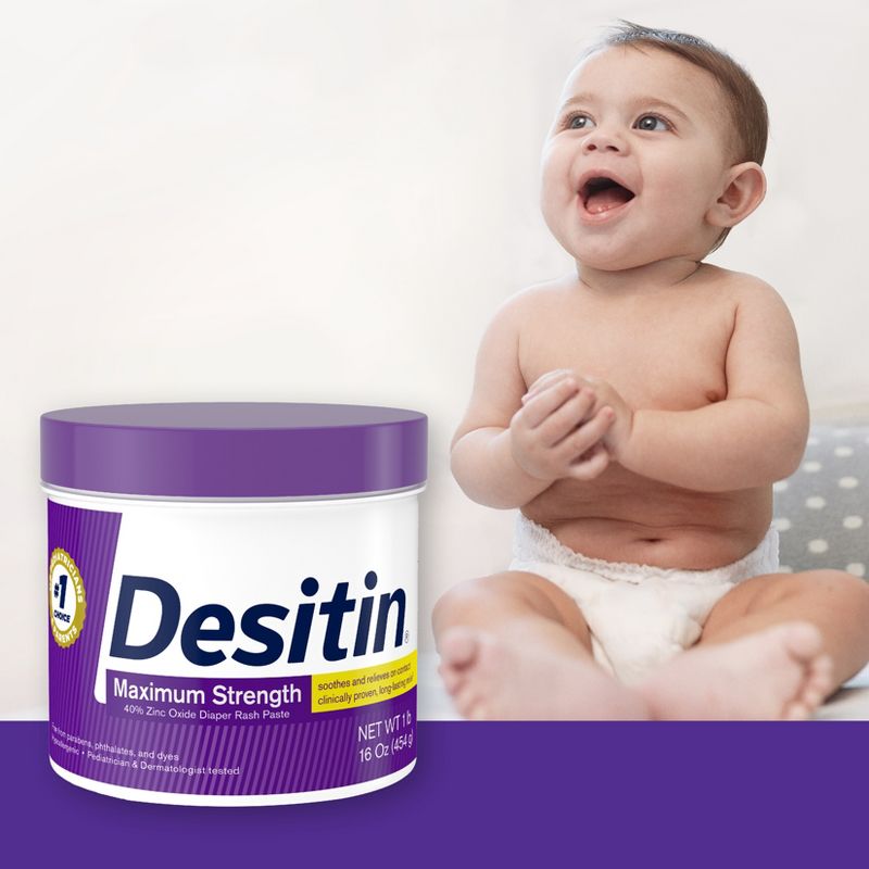 Desitin Maximum Strength Baby Diaper Rash Cream with Zinc Oxide - 16oz, 3 of 11