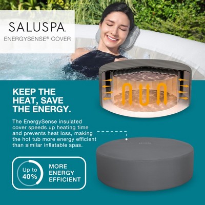 Bestway SaluSpa Black Round Inflatable Hot Tub with EnergySense Cover