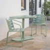 VisioGear Patio Bistro Sets, 3 Pieces Patio Dining Sets with Metal Table Top for Backyard or Poolside, Green, 21.25"*20.75"*29.75" - 4 of 4