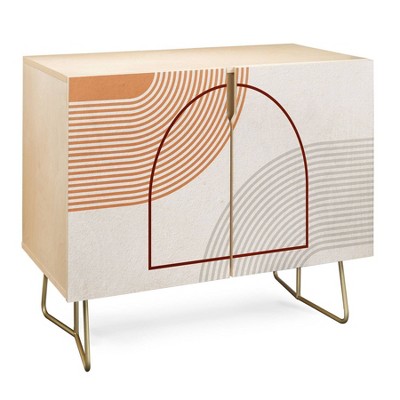 Iveta Abolina Mid-Century Modern Line Art IV Credenza - Deny Designs