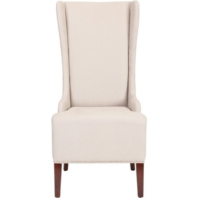 Beige Linen High Back Parsons Side Chair
