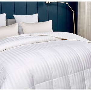 350 Thread Count Cotton Damask Striped Down Alternative Comforter - Blue Ridge Home Fashions - 1 of 3