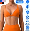 NPolar "Women’s Deep V-Neck Sports Bra with U-Back, Padded Strappy Crop, Removable Pads for Gym & Yoga" Small Orange - 4 of 4