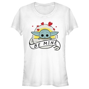 Juniors Womens Star Wars The Mandalorian The Child Be Mine Bassinet T-Shirt - 1 of 3