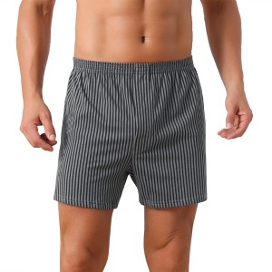 INSPIRE CHIC Men's Comfortable Breathable Cotton Mid-Waisted Striped Boxer Shorts - 1 of 4