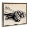 Stupell Industries Dog Paw Charcoal Design Floating Frame Canvas Art - 2 of 4