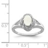 Black Bow Jewelry Sterling Silver .01 Ctw (H-I, I2-13) Diamond & Oval Created Opal Ring - 2 of 4