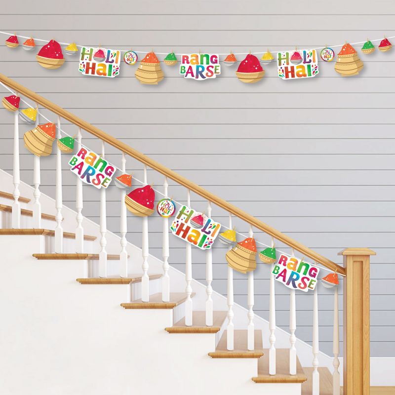 Big Dot of Happiness Holi Hai - Festival of Colors Party DIY Decorations - Clothespin Garland Banner - 44 Pieces, 2 of 8