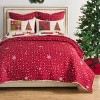 Greenland Home Fashions Deck the Halls 3-Piece Quilt Set – Holiday Red & Green, Festive Reversible Bedding - 2 of 4