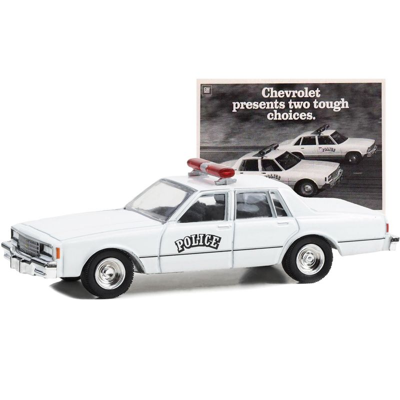 1980 Chevrolet Impala 9C1 Police White "Vintage Ad Cars" Series 9 1/64 Diecast Model Car by Greenlight, 3 of 4