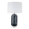 17"x28" Ellis Glass Table Lamp Blue/Cream - A&B Home: Coastal Inspired, Neutral Linen Shade, UL Listed - 2 of 4