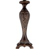 Regency Hill Traditional Vintage Table Lamp 23 1/2" Tall with Dimmer Warm Bronze Candlestick Bell Shade for Bedroom Living Room House Home Bedside - 3 of 4