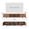 Luck Live Mid-Century Modern TV Stands 94.48"  Consoles,up to100'' Media Centerw/ Cabinets & wood Doors&Metal Frame,Walnut-colored - 4 of 4