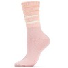 Memoi Women's Luxe Shimmer Sheer Stripe Plush Fuzzy Crew Socks - 4 of 4