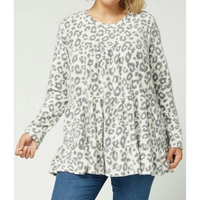 Women's Animal Print Tiered Top - entro