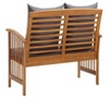 Patio Bench with Cushions 46.9" Solid Acacia Wood - 3 of 4