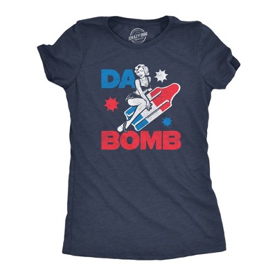 Womens Da Bomb T Shirt Funny Retro Fourth Of July Popsicle Tee For Ladies - Crazy Dog Women's T Shirt