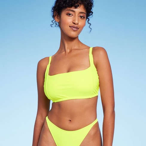 Women's Square Neck Bralette Bikini Top - Wild Fable™ Yellow D/dd Cup :  Target