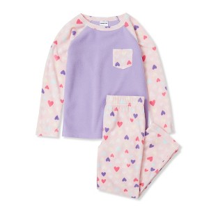 Lands' End Kids Long Sleeve Pocket Fleece Pajama Set - 1 of 2