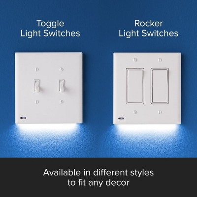 White Double-Gang LED Night Light Wall Plate