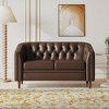 55.5" Diamond-Tufted Loveseat with Button-Tufted Back & Armrests, Tub-Shaped Design with Birch Wood Legs - 3 of 4