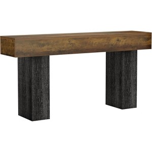 Lantine 63" Long Wooden Entryway Table, Farmhouse Console Table Behind The Couch for Entrance, Hallway, Foyer, Living Room - 1 of 4
