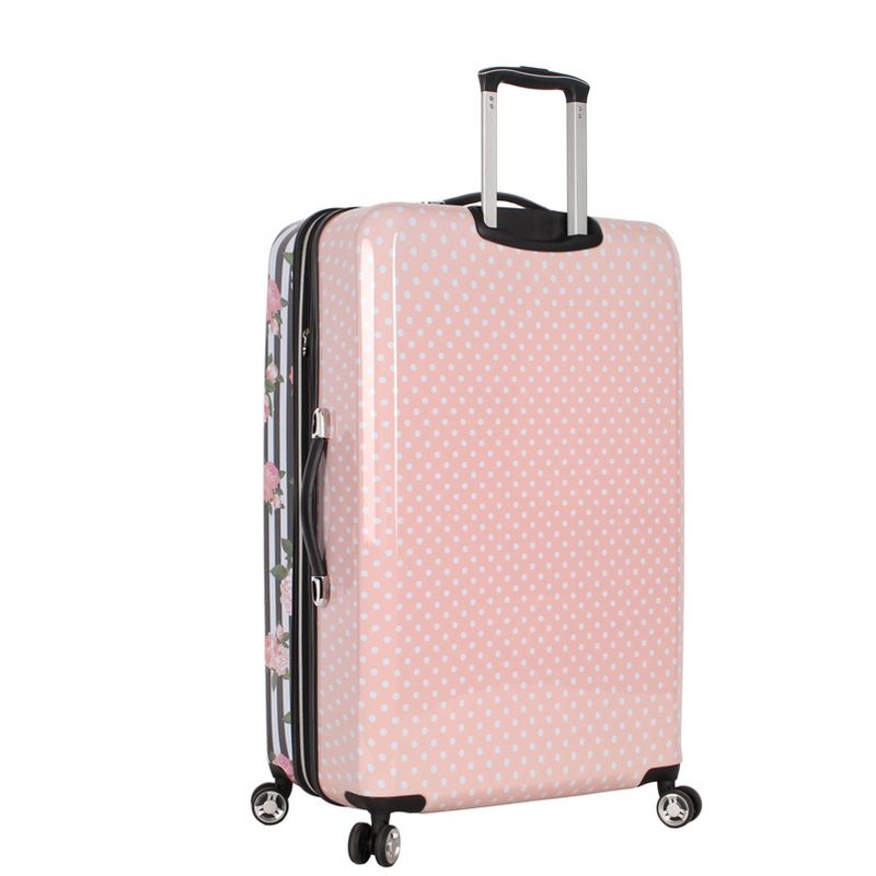 Betsey Johnson Expandable Hardside Large Checked Spinner Suitcase, 2 of 6