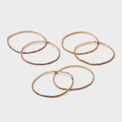 Crystal Brass Multi-strand Bracelet Set 6pc - A New Day™ : Target