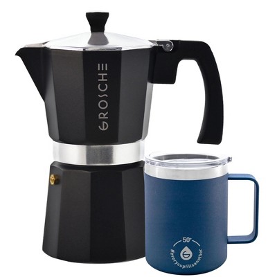 GROSCHE Milano Stovetop Espresso Maker Moka Pot Home Espresso Coffee Maker