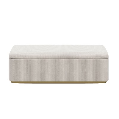 NicBex Storage Ottoman Bench for Bedroom,Storage Bench with Vertical Stripe Design,,Ottoman for Living Room, Bedroom, Entryway