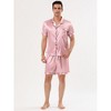 Lars Amadeus Men's Short Sleeve Top and Pants Summer Satin Pajama Sets - 2 of 4